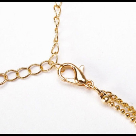Gold Layered Necklace with Natural Stone - Picture 3 of 3